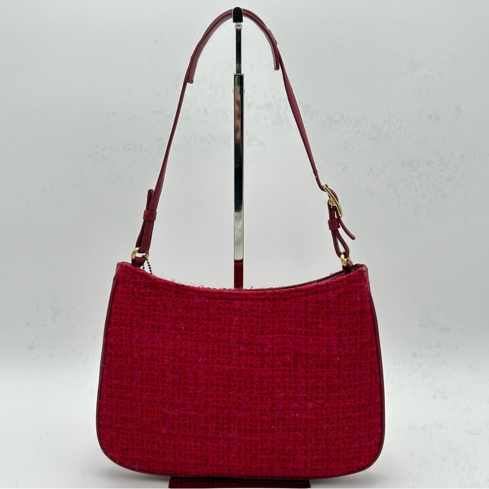 Vintage Coach Y2K Magenta Tweed Shoulder Bag - Picture 3 of 16